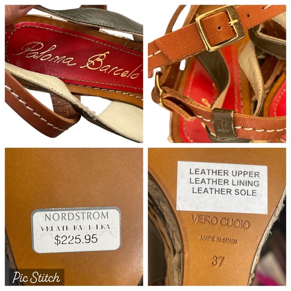 PALOMA BARCELO Platform
Leather Wicker Wedge Sandals
37 Olive/Brown Ankle Strap - Picture 16 of 16